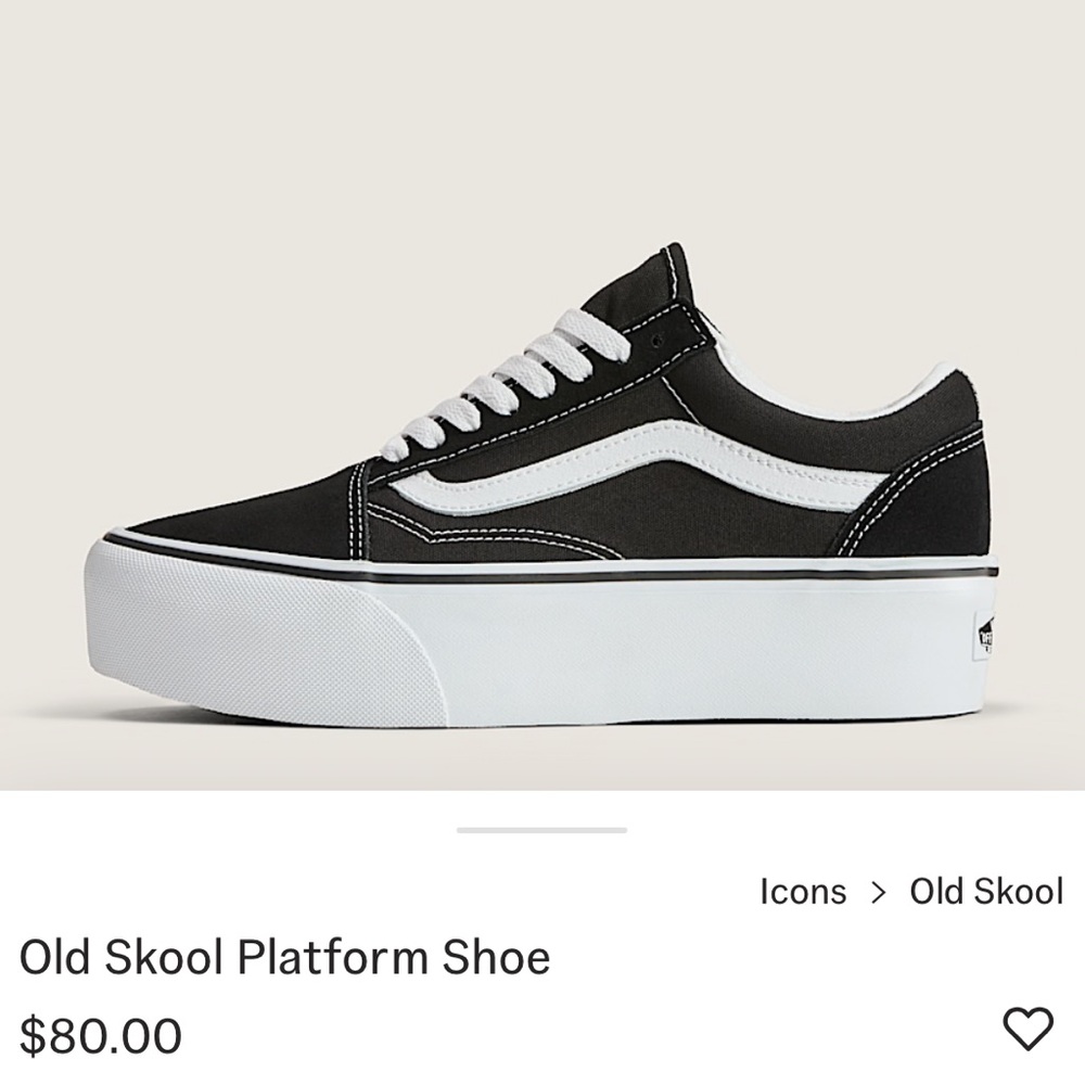 Vans Old Skool Black and White Platform Sneakers